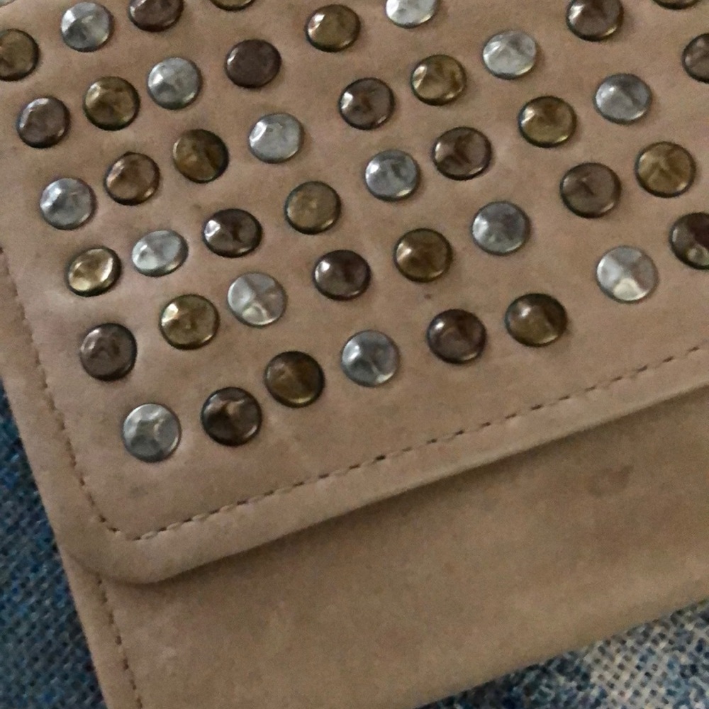 NWOT Viola Castellani Leather studded clutch/bag/wallet